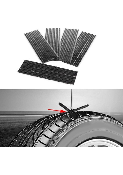 50 Adet Araba Bisiklet Lastiği Tubeless Conta Sip Tak Lastik Delinme Tamir Kiti (Yurt Dışından)