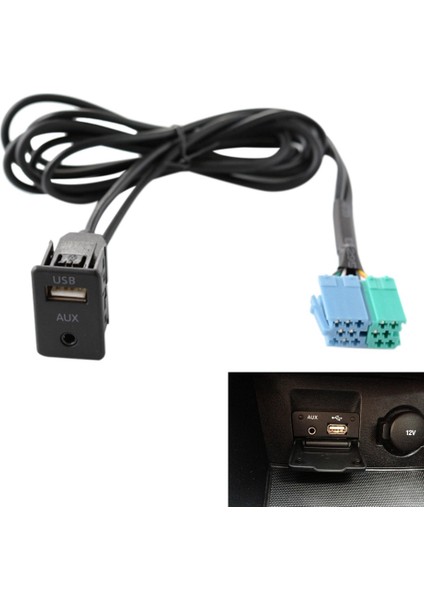 Radyo Uzatma Aux USB Bağlantı Noktası Adaptör Kablosu Kablolama (Yurt Dışından)