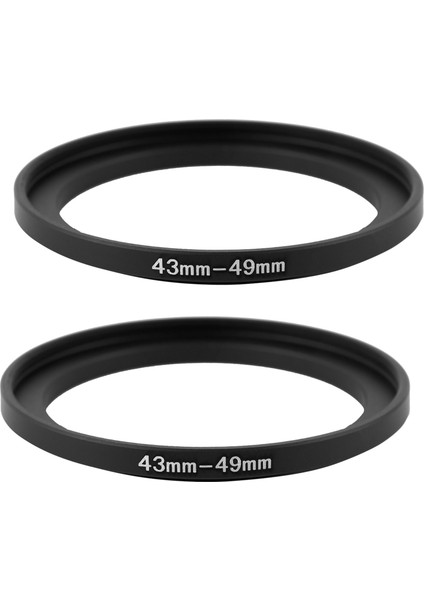 Kamera Için 2x 43MM Ila 49MM Metal Yükseltmeli Filtre Halkası Adaptörü (Yurt Dışından)