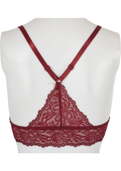 Dantelli Kablosuz Dönüştürülebilir Ped Çelik Halkasız Bayan Sütyen, Hünnap Kırmızısı (Yurt Dışından) fırsatları