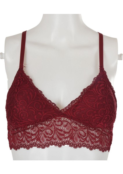 Dantelli Kablosuz Dönüştürülebilir Ped Çelik Halkasız Bayan Sütyen, Hünnap Kırmızısı (Yurt Dışından) indirimleri