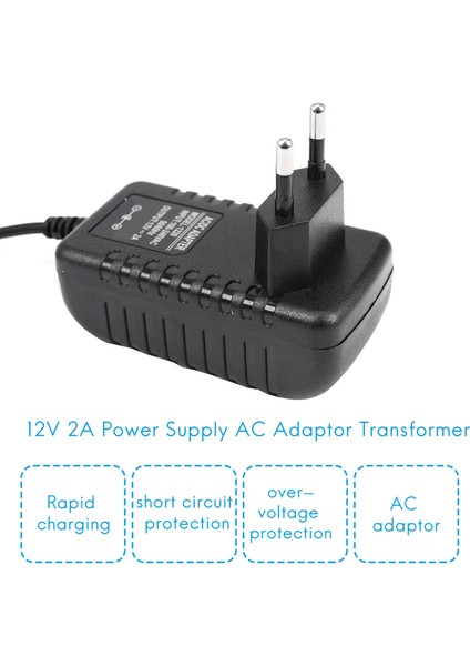 Ac/dc 12V 2A 24W Güç Kaynağı Adaptörü Ansformer Işık Ab Tak (Yurt Dışından)