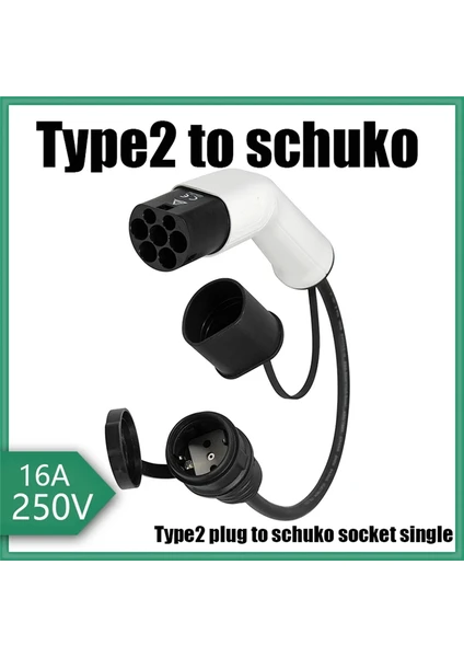 Type2 - Schuko 16A Elektrikli Araç Ev Adaptörü Araç Şarj Istasyonları (Yurt Dışından)