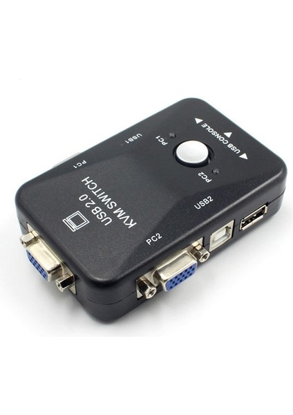 Kvm Anahtarı 2 Port VGA Anahtarı USB 2.0 Kvm Fare Değiştirici Klavye 1920X1080 Kutu Paylaşım Anahtarı VGA Splitter (Yurt Dışından)