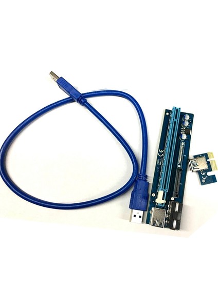 Pci-E 1x - 16X Adaptör Kartı, 4pin+Sata Çift Arayüz Madencilik Kablosu Win7/8/10 ile Uyumlu Özel Adaptör Kartı (Yurt Dışından)