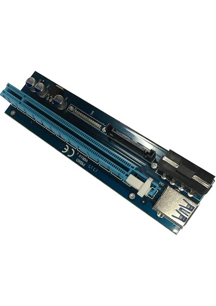 Pci-E 1x - 16X Adaptör Kartı, 4pin+Sata Çift Arayüz Madencilik Kablosu Win7/8/10 ile Uyumlu Özel Adaptör Kartı (Yurt Dışından)