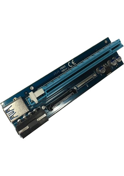 Pci-E 1x - 16X Adaptör Kartı, 4pin+Sata Çift Arayüz Madencilik Kablosu Win7/8/10 ile Uyumlu Özel Adaptör Kartı (Yurt Dışından)