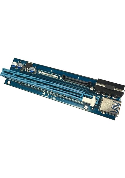 Pci-E 1x - 16X Adaptör Kartı, 4pin+Sata Çift Arayüz Madencilik Kablosu Win7/8/10 ile Uyumlu Özel Adaptör Kartı (Yurt Dışından)
