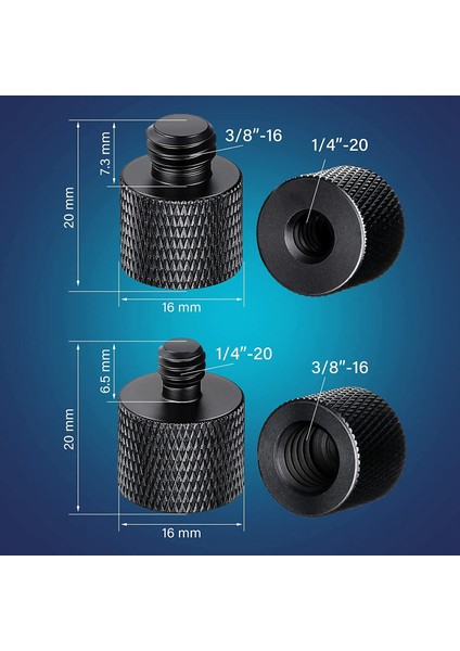 8 Adet Mikrofon 1/4 Erkek 3/8 Kadın ve 3/8 Erkek 1/4 Kadın Kamera Vidası Adaptörü Kamera Tripodu Standı (Yurt Dışından)