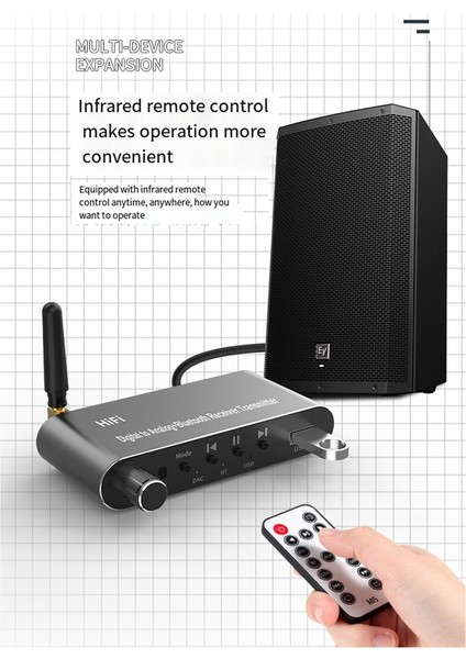 Bluetooth 5.1 Alıcı Verici Ses Dönüştürücü U-Disk Oynatma Koaksiyel/optik 3.5 mm Aux R/l Dac Dönüştürücü Tv Mp3 Için (Yurt Dışından)