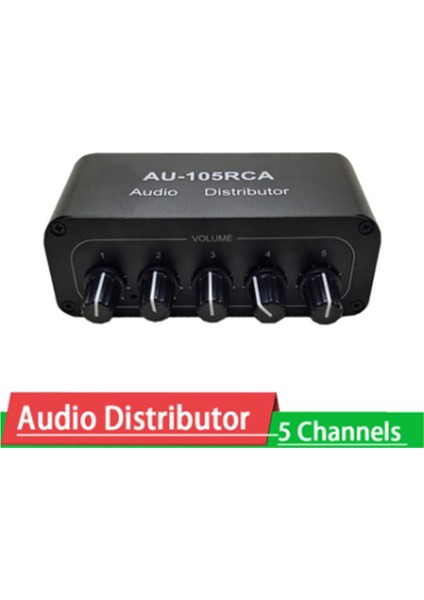 1-In-5-Out Hifi Stereo Rca Ses Dağıtıcı Kablosu/seçici Ton Denetleyicisi Taşınabilir Ses Değiştirici Kutusu Mini Dağıtıcı Abd Plug (Yurt Dışından)