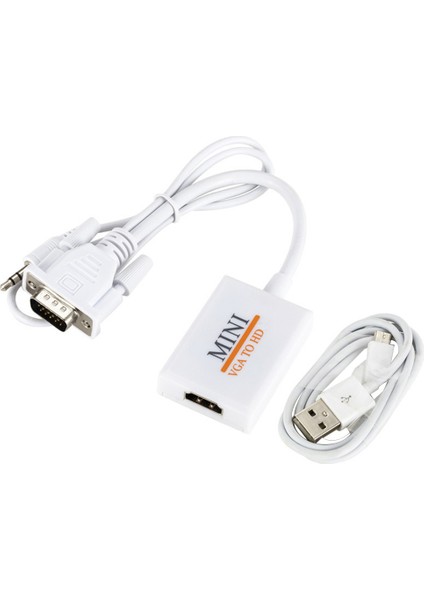 VGA Hdtv Dönüştürücü Adaptör Kablosu Full Hd 1080 P Ses Çıkışı ile Pc Dizüstü Bilgisayar Için Hdtv Projektör Için VGA Hd Adaptörü (Yurt Dışından)