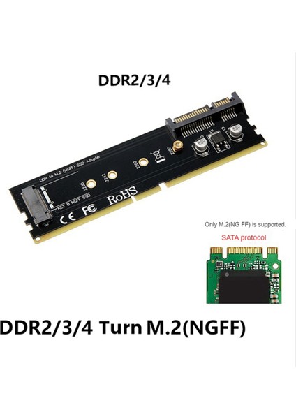 Ddr3 Ddr4 Ddr2 - M2 SSD Adaptörü M.2 Ngff B Anahtar Yükseltici Kart Sata 15PIN Güç + Sata 7pin Veri Bağlantı Noktası (Yurt Dışından)