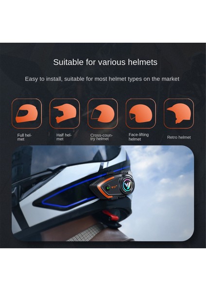 Y80 2x Motosiklet Kask Bluetooth Kulaklık Su Geçirmez Gürültü Azaltma Eller Serbest Arama Araba Bluetooth Kulaklık Evrensel (Yurt Dışından) fiyatları