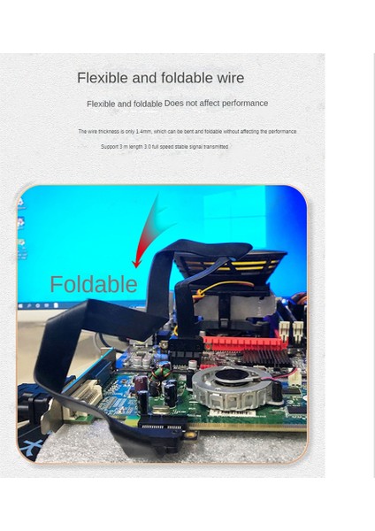 Pcıe 1x Uzatma Kablosu 90 Derece, Pcı-Express 3.0 1x Erkek - Dişi Yükseltici Kablo Pcı-E 1x Uzatma Adaptörü 10CM (Yurt Dışından) fırsatları