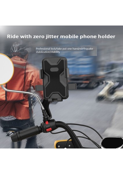 MT56 Motosiklet Montaj Yeni Motosiklet Telefon Tutucu Bisiklet Navigasyon Braketi Dikiz Aynası Telefon Tutucu Gidon Kırmızı (Yurt Dışından) fiyatları