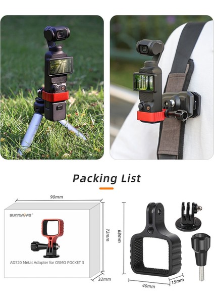 Pocket3 Metal Çok Fonksiyonlu Uygun Genişletme Adaptörü Kafa Kamera Sabit Çerçeve Braketi Aksesuarları, Siyah (Yurt Dışından)