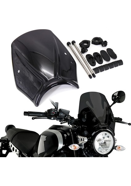 Motosiklet Ön Cam Ön Cam Saptırıcı Braket ile Xsr 900 XSR900 XSR700 XSR700 2016-(SIYAH) (Yurt Dışından)