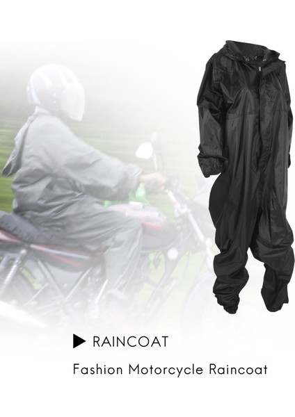 Moda Motosiklet Yağmurluk / Yapışık Yağmurluk / Tulum Erkek ve Kadın Fisyon Yağmurluk Yağmurluk Boyut L Siyah (Yurt Dışından) indirimleri