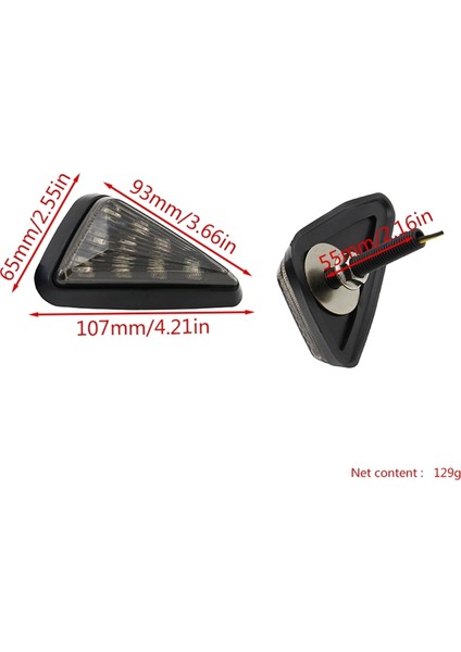 2 Adet Gömme Montaj Üçgen Şekilli LED Dönüş Sinyali Işık, 12V Motosiklet Dönüş Sinyalleri Işık (Yurt Dışından)