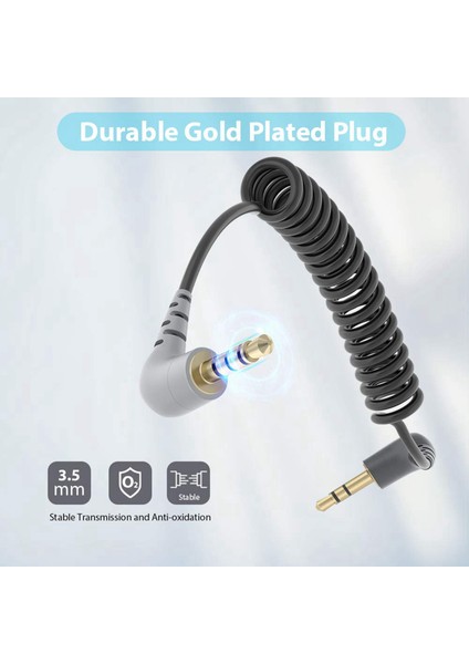 3,5 mm - Rs Mikrofon Adaptör Kablosu, Akıllı Telefon Için (Siyah) (Yurt Dışından)
