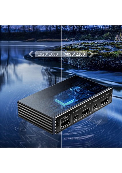 Bilgisayar Tv Proctor Için 4K 2'si 1 Arada Hızlı Switcher 1 Pc 2 Monitör (Yurt Dışından)