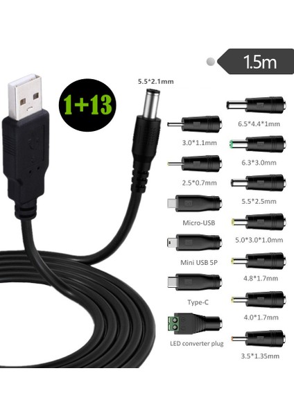 5V Dc 5.5 2.1mm Jak Şarj Kablosu Güç Kablosu, Usb'den Dc Güç Kablosuna (Yurt Dışından)