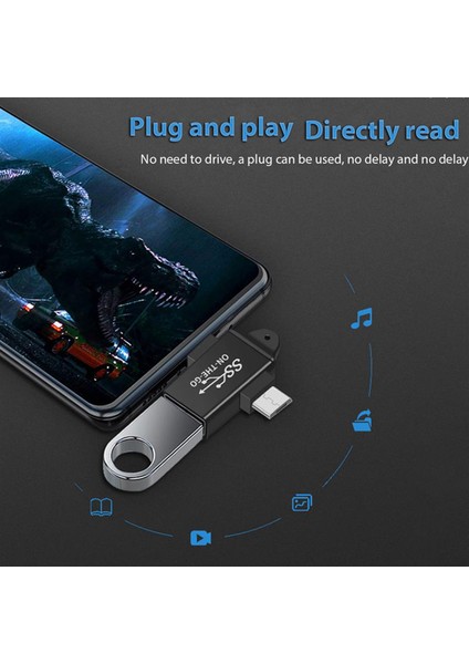 USB C - USB 3.0 Otg Dönüştürücü USB 2'si 1 Arada Tip C Mikro-Otg Adaptör (Yurt Dışından)