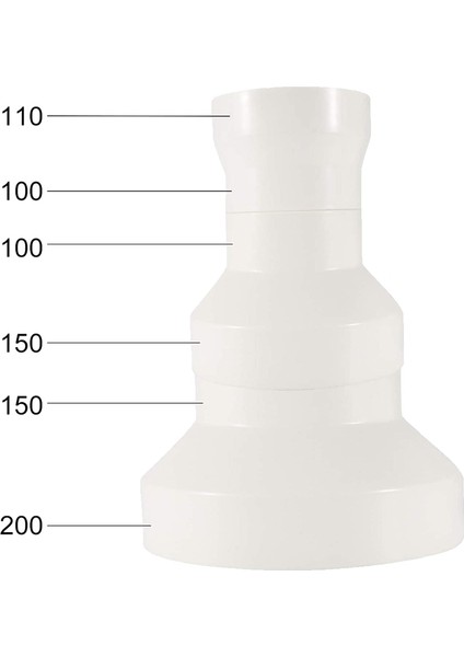 Havalandırma Borusu Redüktör Adaptör Borusu Hava Kanalı Adaptörü (110-100MM) (Yurt Dışından)