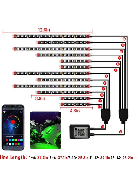 LED Underglow Kiti, Rgb Sips Işığı Suya Dayanıklı 12PCS Için (Yurt Dışından)