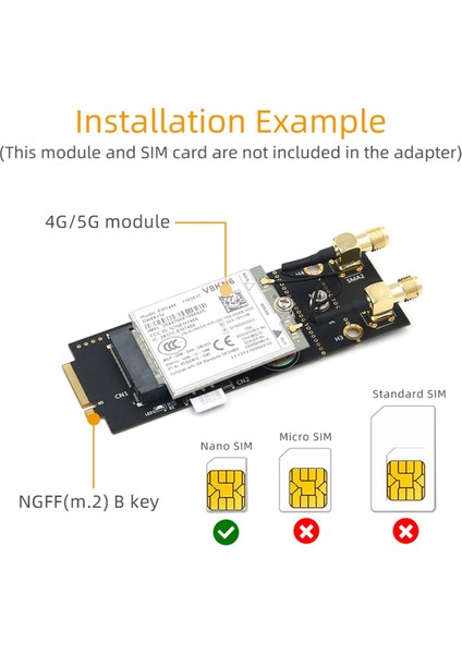 Ngff 3042 3052 M2 B Anahtar Kartı Için M.2 Key-B Kablosuz Modül Adaptörü (Yurt Dışından) fırsatları