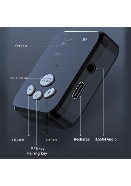 Bluetooth 5.0 Verici Alıcı, Hifi Kablosuz Ses Adaptörü, 2'si 1 Arada Bluetooth Adaptörü, 3,5 mm Bluetooth Ses Adaptörü (Yurt Dışından)