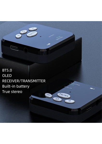 Bluetooth 5.0 Verici Alıcı, Hifi Kablosuz Ses Adaptörü, 2'si 1 Arada Bluetooth Adaptörü, 3,5 mm Bluetooth Ses Adaptörü (Yurt Dışından)