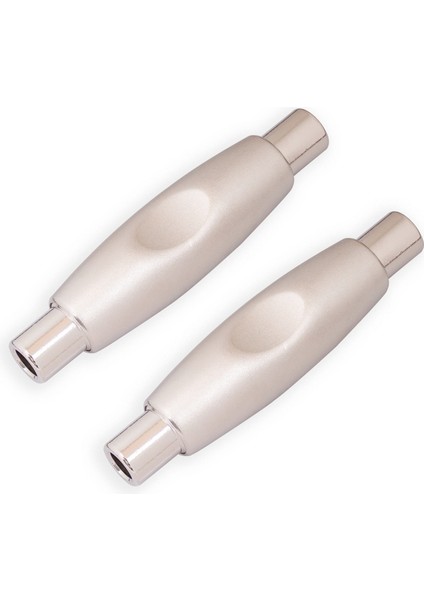 2 Adet 6.35MM 1/4 Inç Kadın 6.35MM 1/4 Inç Dişi Soket Mono Ses Bağlayıcı Adaptörü Düz Dönüştürücü, Gümüş (Yurt Dışından)