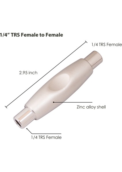 2 Adet 6.35MM 1/4 Inç Kadın 6.35MM 1/4 Inç Dişi Soket Mono Ses Bağlayıcı Adaptörü Düz Dönüştürücü, Gümüş (Yurt Dışından) modelleri