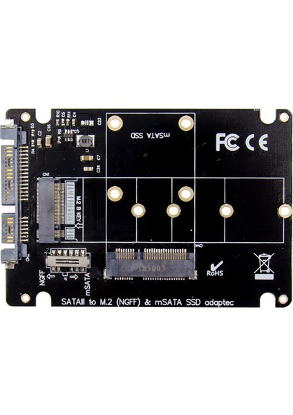 SSD Adaptörü M.2 Ngff Veya Msata - Sata 3.0 Adaptörü Pc Dizüstü Bilgisayar Için Sabit Sürücü 2'si 1 Arada Dönüştürücü Okuyucu Kartı (Yurt Dışından)