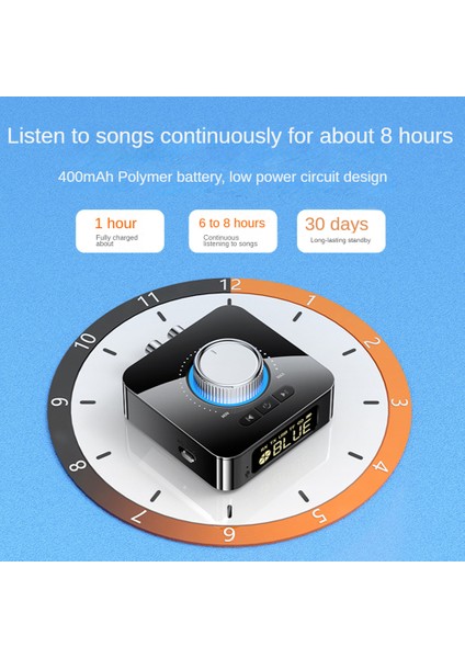 LED Akıllı Dijital Ekran Bluetooth Adaptörü Bluetooth 5.0 Ses Alıcı Verici 2 In1 Aux Ses Adaptörü Dönüştürücü (Yurt Dışından)
