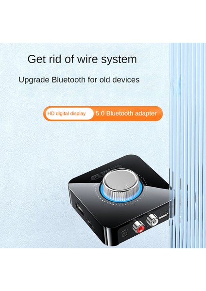 LED Akıllı Dijital Ekran Bluetooth Adaptörü Bluetooth 5.0 Ses Alıcı Verici 2 In1 Aux Ses Adaptörü Dönüştürücü (Yurt Dışından)