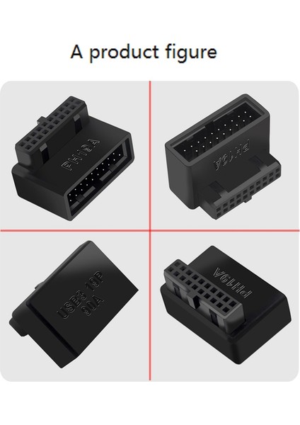 Adet PH19A Bilgisayar Anakartı Başlık Usb3.0 19/20P Soket 90 Derece Dönüştürücü Masaüstü Anakart Adaptörü (Yurt Dışından)