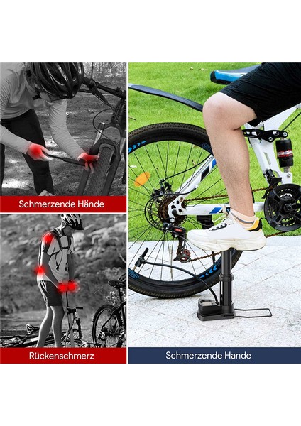 Bisiklet Pompası Dayanıklı Ayak Pedalı Bisiklet Lastiği-A (Yurt Dışından)