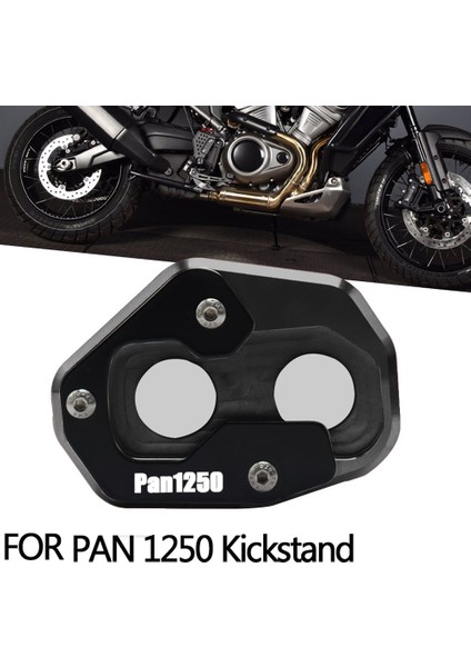 Pan America 1250 2021 Siyah Için Kickstand Uzatma Plakası Ayak Tarafı (Yurt Dışından)