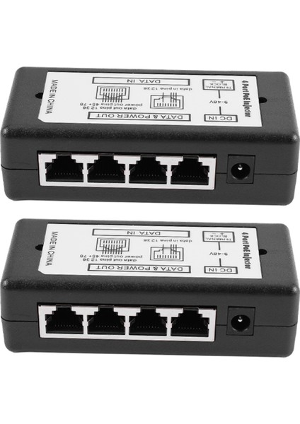 2x 4 Port Poe Enjektör Poe Güç Adaptörü Ethernet Güç Kaynağı Pimi (Yurt Dışından)