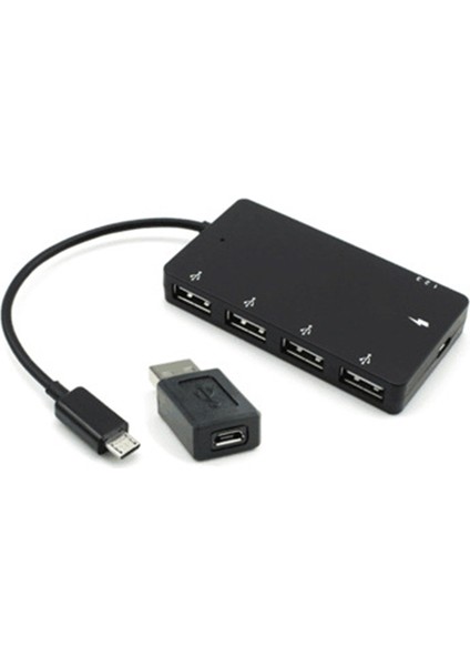 1 Takım Mikro USB Otg 4 Bağlantı Noktalı Hub Güç Şarj Adaptörü Kablosu (Yurt Dışından)
