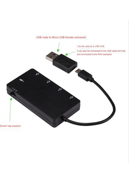 1 Takım Mikro USB Otg 4 Bağlantı Noktalı Hub Güç Şarj Adaptörü Kablosu (Yurt Dışından)