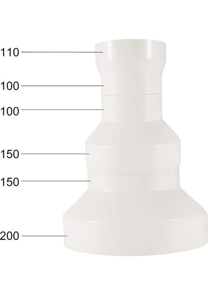 2x Havalandırma Borusu Redüktör Adaptörü Boru Hava Kanalı Adaptörü (150-100MM) (Yurt Dışından)