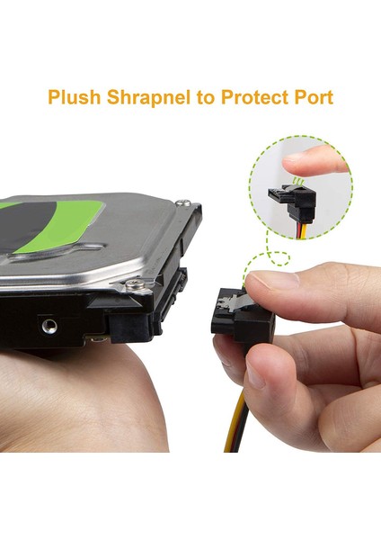 2'li Paket 8 Inç Sata 15 Pin Erkek - Dişi Güç Ayırıcı Kablosu (Yurt Dışından)