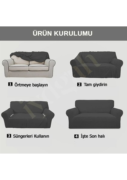 Likralı Pitikare DESEN(311) Koltuk Kılıfı, Koltuk Örtüsü Lastikli Esnek Yikanabilir Koltuk Kanepe Çekyat Örtüsü Kanepe Çekyat Kılıfı Bir Adet 3'lü ve İki adet Tekli Koltuk Örtüsü Vizon Renk