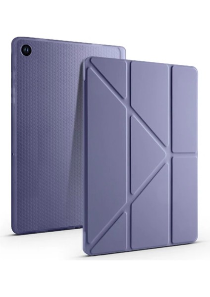 Samsung Galaxy Tab A9 8.7inç X110 X115 Uyumlu Kılıf Kalem Bölmeli Trifolding Case Kapak