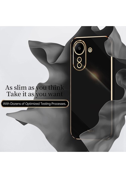 Xiaomi Redmi 13C Kılıf Kamera Korumalı Parlak Gold Kenarlı Altın Işlemeli Yumuşak Silikon Bark Kapak fiyatları