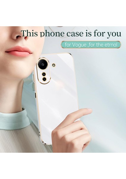 Xiaomi Redmi 13C Kılıf Kamera Korumalı Parlak Gold Kenarlı Altın Işlemeli Yumuşak Silikon Bark Kapak modelleri